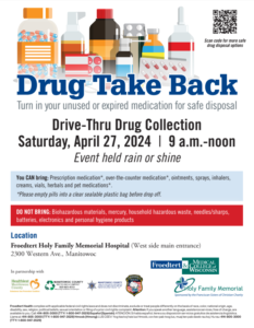 Drug Take Back -Saturday, April 27 9am-noon