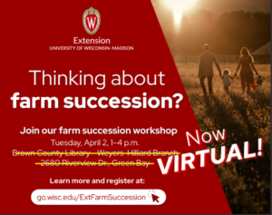 Farm Succession Workshop April 2nd-Now Virtual!